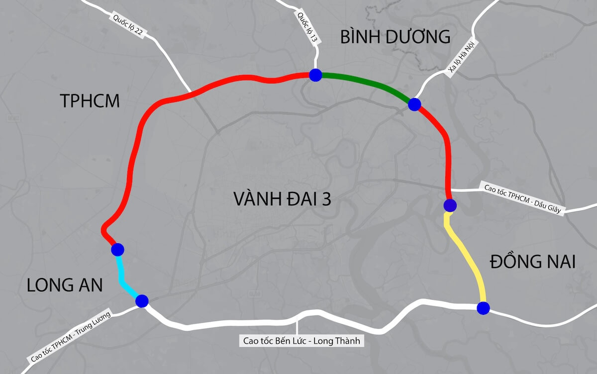 Giải Mã Tiềm Năng Đầu Tư Căn Hộ Fenica Dọc Tuyến Vành Đai 3 1 Sơ đồ tuyến đường Vành đai 3 đi qua khu vực dự án căn hộ Fenica Dĩ An